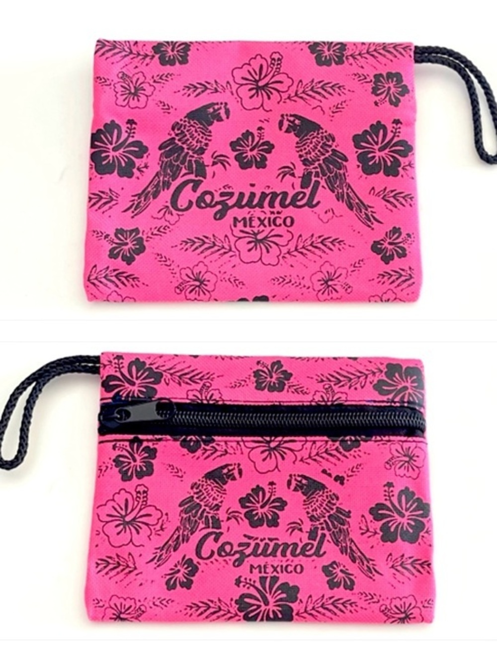 5 for $25! Neon Pink Canvas Wallet - Coin Purse from Cozumel Mexico!